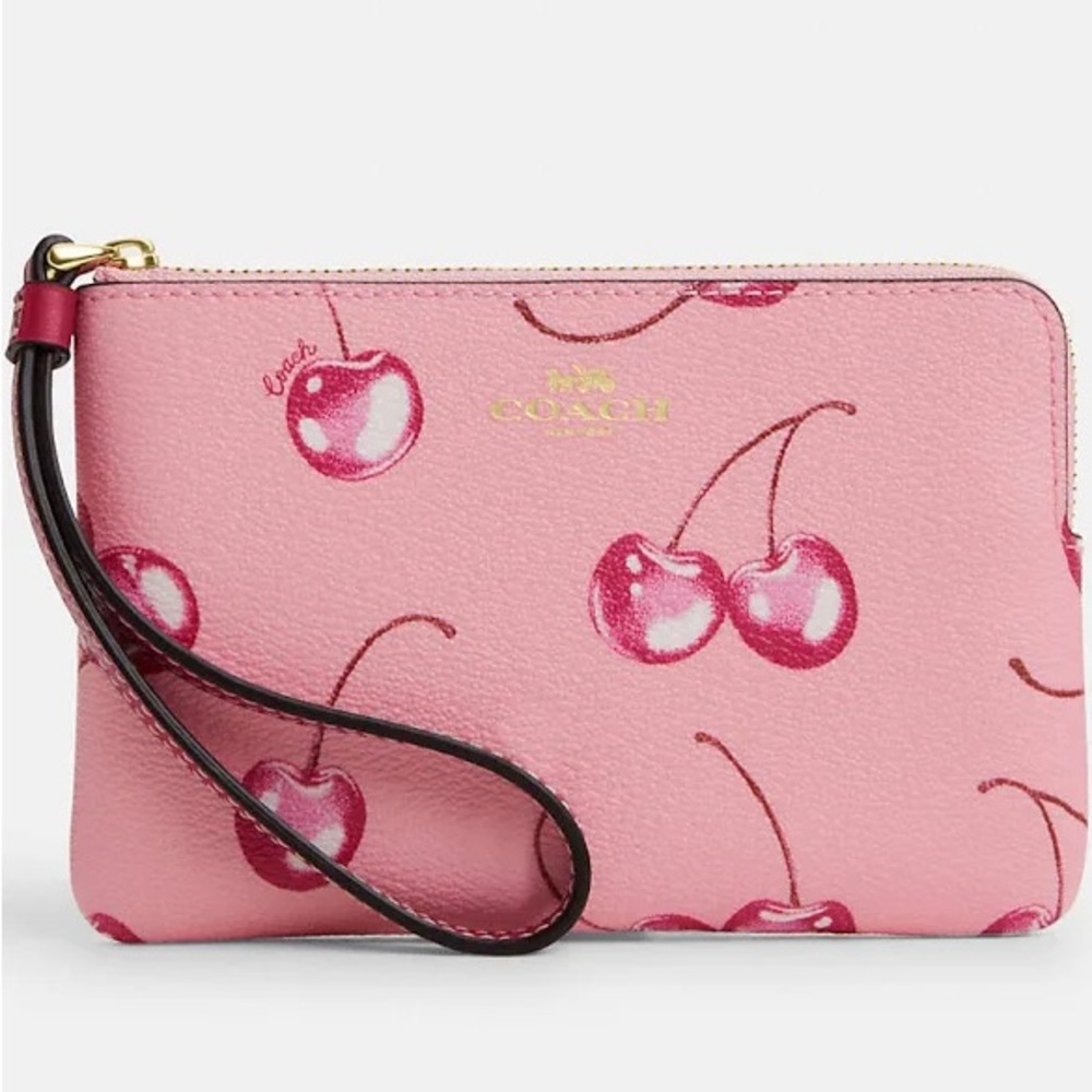 Coach Pink Cherry Print Wristlet